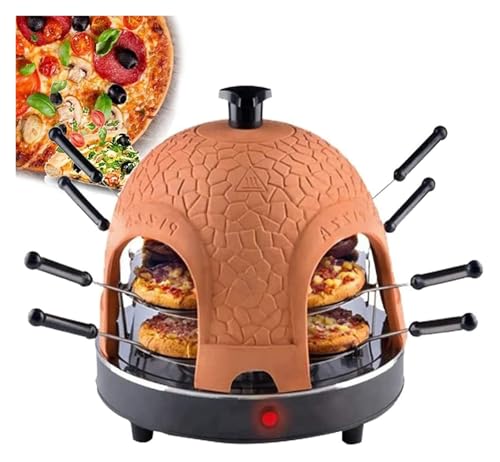 Elektrischer Pizzaofen, für 8 Personen, elektrischer Pizzaofen mit Terrakotta-Dunstabzugshaube, elektrisch, rauchfrei, Pizzaofen für Pizza, Party, Home Party