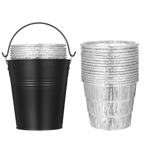MAQUITA Grilleimer für Fett, Tropffetteimer, 15 Packungen, Ölfänger-Folieneinlagen für Traeger 20, 22, 34 Serie, Pit Boss, Pellet, Oklahoma Joe Rec Tec Z Grill Smoker BBQ Zubehör
