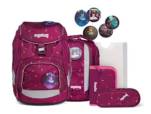 ergobag Kinder Pack School Backpack Set, NussknackBär-Lila, Einheitsgröße