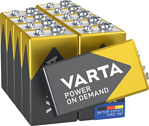 VARTA Batterien 9V Blockbatterien, 10 Stück, Power on Demand, Alkaline, Vorratspack, smart, flexibel, leistungsstark, ideal für Rauchmelder, Brand- & Feuermelder [Exklusiv bei Amazon]