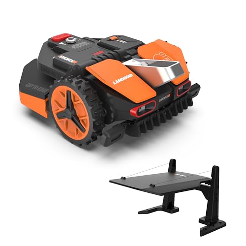WORX Landroid Vision L1600 Mähroboter WR216E.1 für Gärten bis 1600m², AI Rasenmäher Roboter ohne Begrenzungskabel, aktive Hindernisvermeidung mit KI-Technologie, Igelschutz + WA0825 Vision Garage