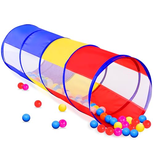 Fantasievoller Spieltunnel für Kinder ab 1 2 3 Jahr,Vielseitiger Krabbeltunnel,auch als Agility Tunnel für Haustiere wie Hunde und Kaninchen,Perfekt für Innen- und Außenbereiche,Rainbow Tunnel
