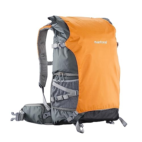 Mantona Kamerarucksack elementsPro 50 - Professioneller Outdoor-Kamerarucksack mit anpassbaren Innenfächer, viel Stauraum für 2 Kameras und Zubehör, Laptop bis 15 Zoll, inkl. abnehmbarer Regenhülle