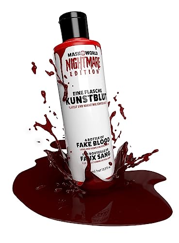 Maskworld Flasche Kunstblut 400ml - künstliches Blut Filmblut für großflächige Horror Effekte und Halloween Dekoration