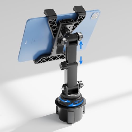 OHLPRO Getränkehalter Tablet Halterung für Auto, iPad Halterung Kompatibel mit 7'-11' iPads, Samsung Tablets, Auto Becherhalter mit Verstellbarem & Flexibler Schwenkarm, Autozubehör für Roadtrips