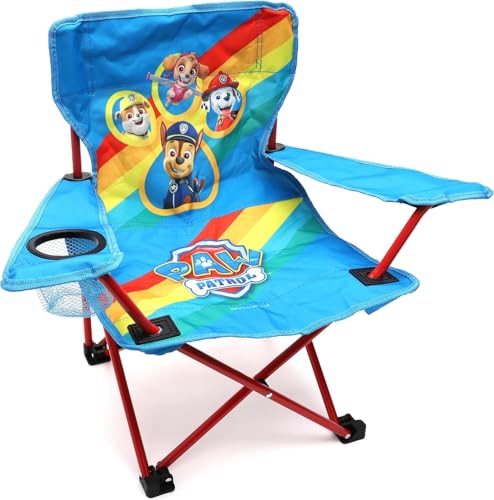 Toyland® Paw Patrol Pups Klappbarer Campingstuhl für Kinder mit Getränkehalter und Aufbewahrungstasche – Perfekt für Campingausflüge, Strand und Garten