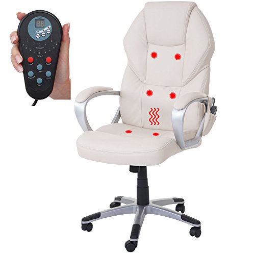 Mendler Massage-Bürostuhl HWC-A69AM, Drehstuhl Chefsessel, Heizfunktion Massagefunktion