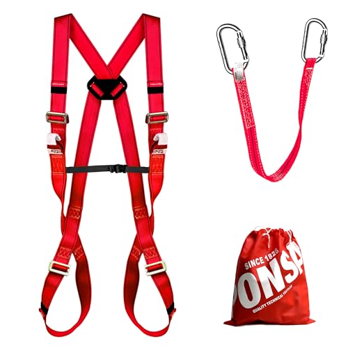 PONSA CGPK7C - AUFFANGGURT - ABSTURZSICHERUNG FALLSCHUTZ SET: Optimaler Fallschutz bei AUFFANGGURT mit 2 haltepunkte + Element zur ladungssicherung + 2 wirbelkarabinerhaken