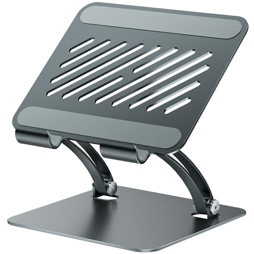 tounee Verstellbarer Tablet Ständer aus Aluminium, Doppelstangen-Design, für Tablets 4.7–16.5', iPad 12,9', tragbare Monitore & mehr (Grau)