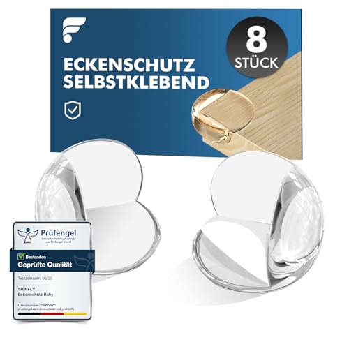 shinfly Eckenschutz Baby, 8 Stück Rund Kantenschutz Baby Selbstklebend Transparent Tischkantenschutz, für Scharfen Kantenschutz Verschiedene Möbelecken das Baby vor Verletzungen zu Schützen