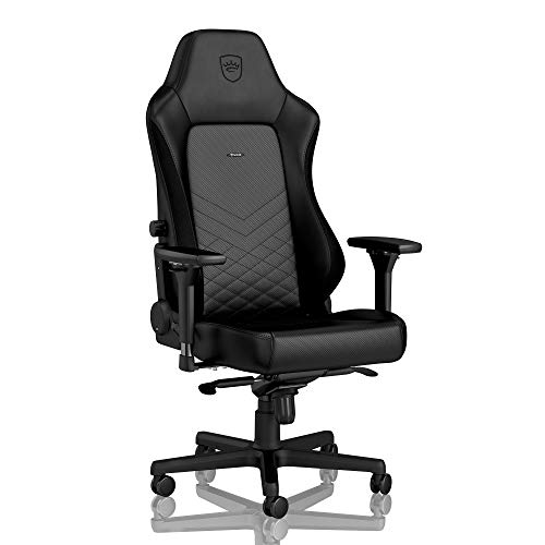 noblechairs Hero Gaming Stuhl 150 kg Belastbarkeit, PU-Kunstleder Bürostuhl Ergonomisch, Gamer Sessel mit Inklusive Kissen, Schreibtischstuhl Schwarz