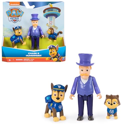 PAW Patrol Hero Pups – Actionfiguren-Set mit 1 Chase Hundefigur, 1 Chaos-Kätzchen Figur und 1 Bürgermeister Besserwisser Figur, Spielzeug geeignet für Kinder ab 3 Jahren