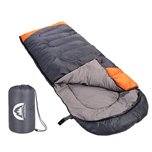 SWTMERRY - Schlafsack für 3-4 Jahreszeiten (Sommer, Frühling, Herbst, Winter) warmes und kühles Wetter – leicht, Jugendliche und Erwachsene zum Wandern, Rucksackreisen und Campen.