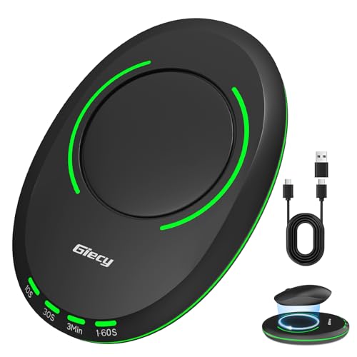 Giecy Ultra Dünner Mouse Jiggler Mover mit Einstellbarem Intervall,Tragbarer Treiberfreier Mausbeweger für Home Office (Schwarz)