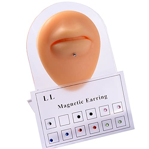 kingcxu 12 Stück/Karte Magnet Ohr Tragus Knorpel Lippe Labret Stud Nasenring Fake Cheater Nicht Piercing Schmuck Magnet Ohrring