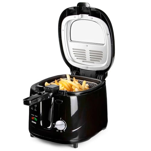 DOMO DO461FR Fritteuse - 2,5 L - mit Sichtfenster - 1800 W schwarz