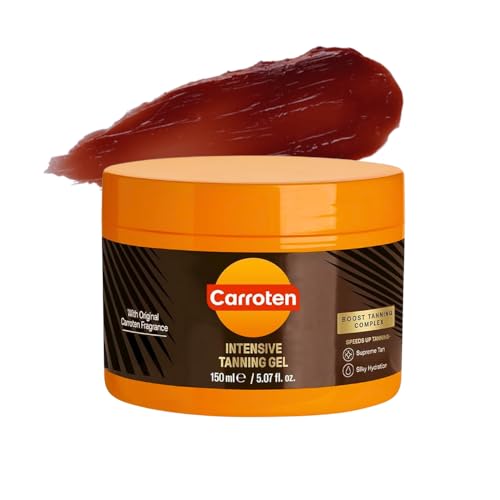 Carroten Intensive Tanning Gel 150 ml - Bräunungsbeschleuniger mit Kokosnussöl und Vitaminen A & E - Carotten Bräunungsgel für schnelle Bräunung