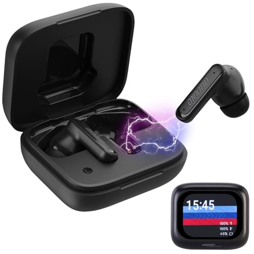 auvisio Ohrhörer: Kabellose In-Ear-Kopfhörer mit Touchscreen-Ladecase & Noise-Cancelling (Headphone, Micro-Kopfhörer, Freisprecheinrichtung)