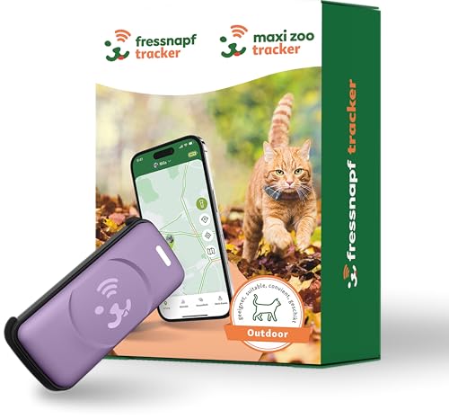 Fressnapf GPS Tracker Lila für Katzen - 2. Generation - Ohne ABO - Ortung ohne Entfernungsbegrenzung - Aktivitätserkennung & Gesundheitsfunktion - Katzenfreundliches Design