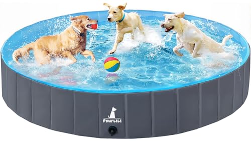 Hundpools Für Hunde Große & Kleine, Hund Planschbecken für Hunde und Katzen, Faltbare Haustierpool mit Tragbar & Eco-Friendly PVC, Geeignet für Indoor-Gartenstrand 160cmx30cm