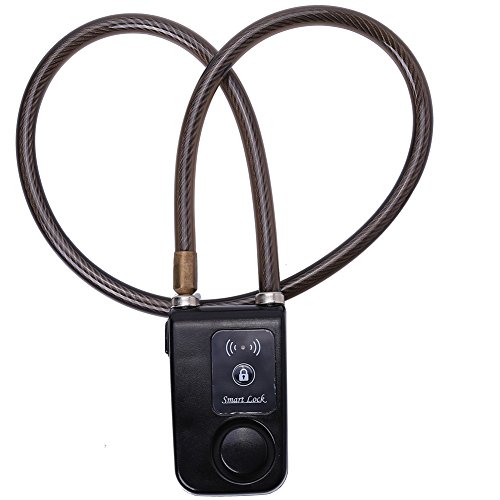 Smart Bluetooth Fahrradschloss Radschloss für Fahrrad Anti Diebstahl 110dB Alarm Wasserdichte Schloss Lock für IOS Android Smartphone (Farbe : Schwarz)