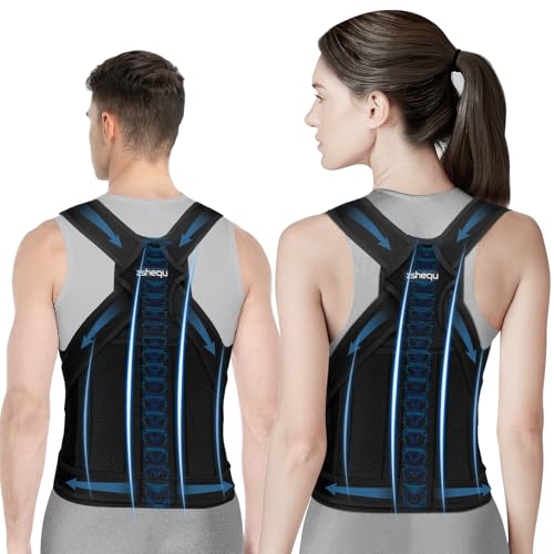 Rücken Geradehalter Rückenstützgürtel Haltungskorrektur Damen: Haltung Korrektur Gurt für Herren - Verstellbare Back Support Corrector - Haltungstrainer Rückengurt für Schulter Nacken - Schwarz XL