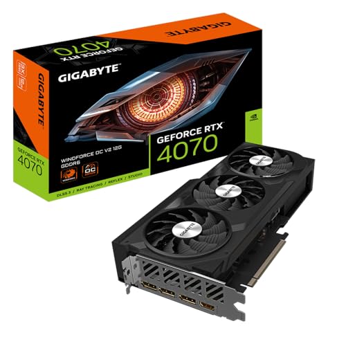 Gigabyte GeForce RTX 4070 WINDFORCE OC V2 12G Grafikkarte - 12GB GDDR6, 192bit, PCI-E 4.0, 2490MHz Core Clock, 3 x DisplayPort 1.4a, 1 x HDMI 2.1a, NVIDIA DLSS 3, GV-N4070WF3OCV2-12GD