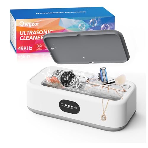 Ultraschallreinigungsgerät, 640ml Brillenreinigungsgerät Mit 3 Modi, 49000HZ Ultraschallreiniger, 40W Ultraschall-Schmuckreiniger für Brillen, Ringe, Münzen, Silber, Zahnersatz – Perfekt als Geschenk