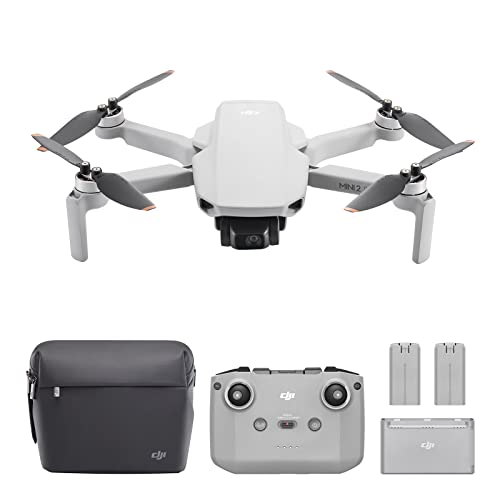 DJI Mini 2 SE Fly More Combo, leichte und faltbare Mini-Kameradrohne mit 2.7K Video, intelligenten Modi, 10 km Videoübertragung, 31 min Flugzeit, unter 249 g, einfach zu bedienen, zusätzliche Akkus