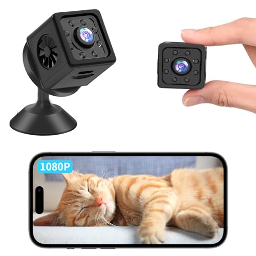 Sunlary Mini Kamera, Full HD 1080P Live-WLAN-über Mobile App, kabellose Mikrokamera, Nachtsicht-Bewegungserkennung, geeignet für den Innen- und Außenbereich