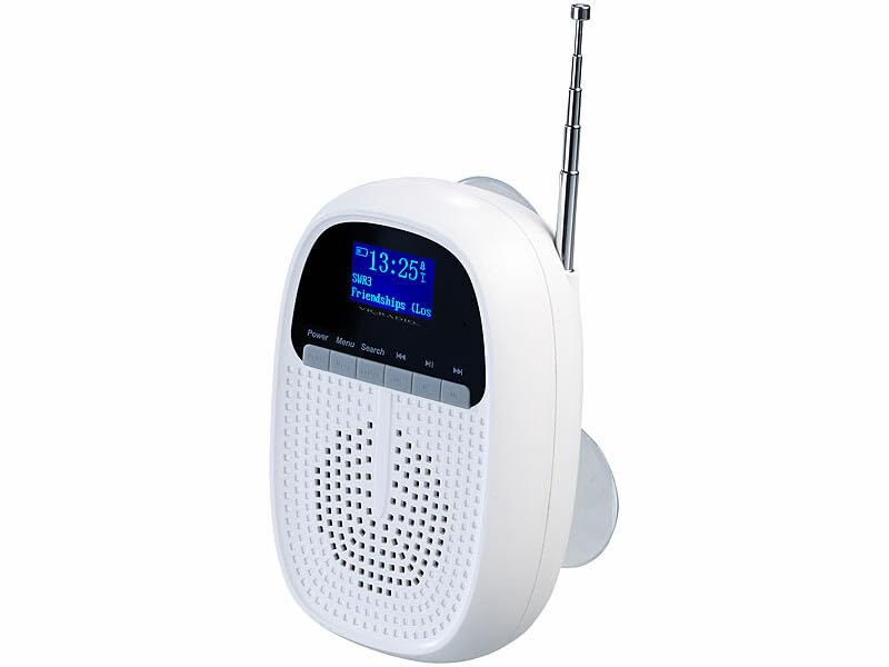 VR-Radio Duschradio: Badezimmer-Akku-Radio mit DAB+/FM, Bluetooth, Freisprech-Funktion, 6 W (Kleines Radio, Duschlautsprecher, Freisprecheinrichtung)