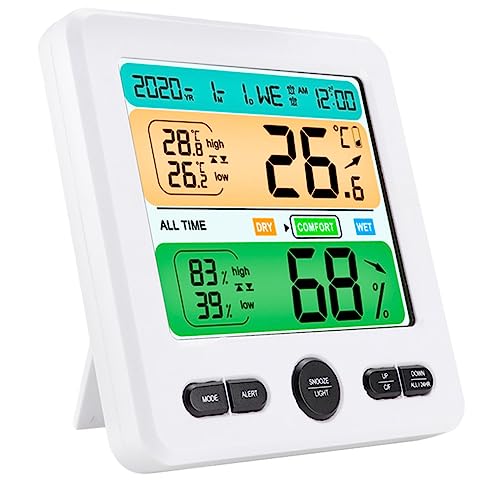 Toddmomy 2 Sätze Hygrometer Uhr Digitales Feuchtigkeitsmessgerät Thermometer Für Zuhause Feuchtigkeitsmonitor Hydrometer Digitaluhr Elektrisches Innenthermometer