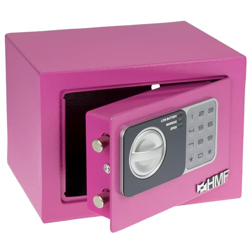 HMF 46126-15 Safe Tresor klein mit Zahlenschloss, Möbeltresor | 23 x 17 x 17 cm | Pink