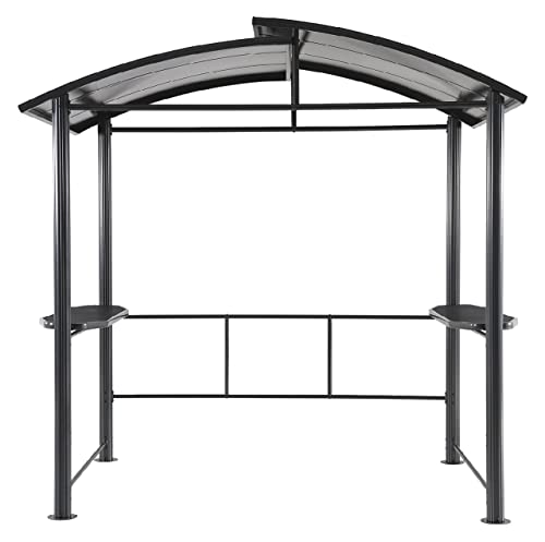 Tarrington House Gartenpavillon Anniston mit Ablageflächen, Aluminium/Stahl, ideal zum Grillen, Stabil, Wasserdicht, Winterfest, UV-Schutz, Dunklegrau