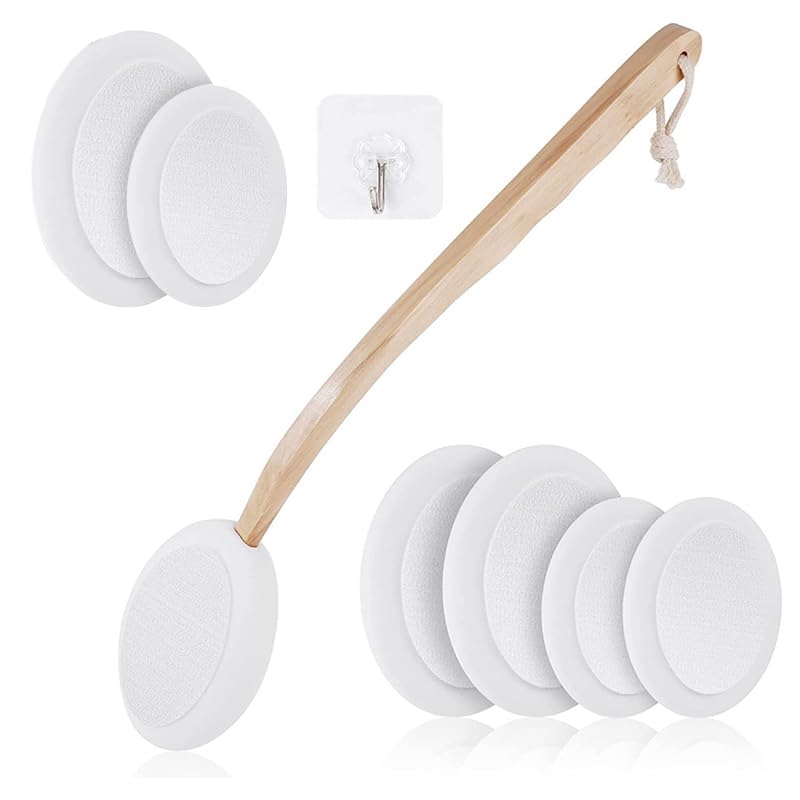 Eincremehilfe Für Rücken 8-Teiliges Set, Rückeneincremhilfe, Eincremehilfe Rückenbürste, Rückenbürste Mit Langem Stiel, Multifunctional Detachable Back Brush, Suitable For Exfoliation,Massage,Bathing