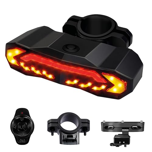 Kiflow Intelligenter Fahrradblinker | Automatische Bremsanzeige | Diebstahlalarm | Schwarz | Wasserfest | Sattelstützenmontage