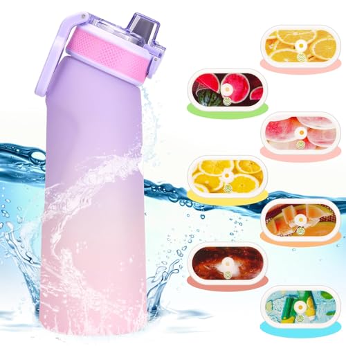Isslance Air Trinkflasche mit Up Original Pods 7 Geschmacksrichtungen Aromapseln, 700 ml Air Flasche Tritan Up BPA-frei, Air Starter Set Up Trinkflaschen 0 Tasse Zucker