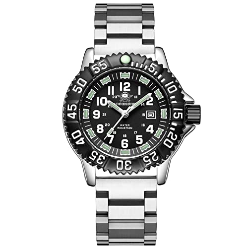 ADDIESDIVE Herren Analog Quarz Uhr mit Edelstahl Armband leuchtende Armbanduhr