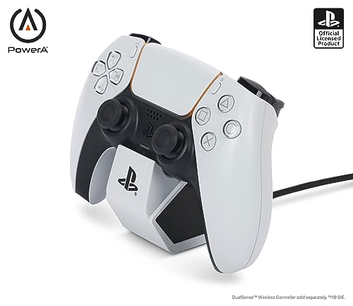 PowerA-Solo-Ladestation für DualSense Wireless Controller – Weiß, DualSense Controller-Ladestation, Laden, Sony PlayStation, PS5, offiziell lizenziert