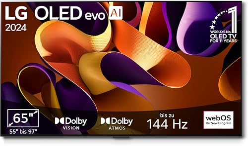LG OLED65G48LW TV 65' (165 cm) OLED evo Fernseher (α11 4K AI-Prozessor, webOS 24, Dolby Vision, bis zu 120Hz) [Modelljahr 2024]