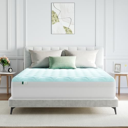 Novilla Cooling Matratzenauflage 140x200cm, Gewebe mit Kühlfaktor, Atmungsaktiv und Hautfreundliches, Dreilagiges Air-Layer-Gewebe, 3 cm Stützende Faserpolsterung, 30 cm Elastische Kante, Oeko-TEX