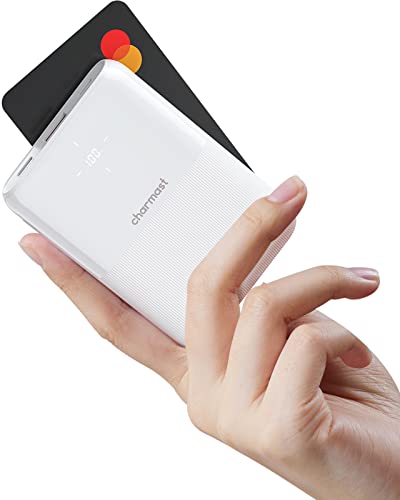 Charmast Mini Power Bank 10000mAh,20W PD3.0 QC4.0 powerbank Klein Aber stark mit led-anzeige USB C Externe handyakkus kompatibel mit iPhone 14 13 12 X Pro Max Samsung Xiaomi Huawei iPad（Weiß）