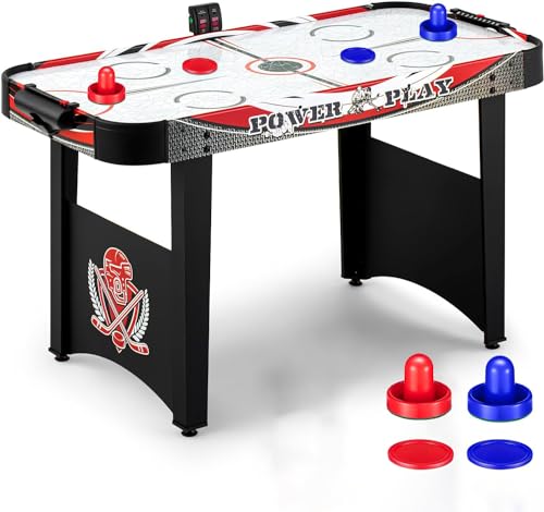 Air Hockey Tisch 4ft Indoor Digital Scoreboard Hockey Spiel Set mit 2 Pucks, 2 Pushers für Erwachsene und Kinder