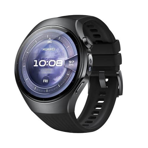 HUAWEI Watch 5 Smartwatch Herren Damen, Health Glance, 5ATM Wasserdicht, GPS, SpO2 an der Fingerspitze, Kompatibel mit Android™ & iOS, Saphirglas, 30 Monate Garantie, 46mm, Schwarz