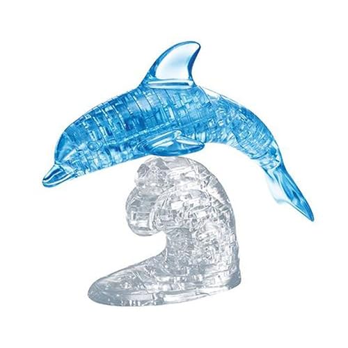 Crystal Puzzle | 3D Delfin | Transparentes Design | 100 Teile | Bausatz für Kinder und Erwachsene | HCM Kinzel