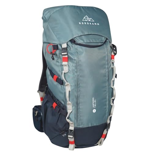 NORDKAMM Trekking-Rucksack, Backpacker Rucksack, 50l - 60l, Damen-Herren (Green - 50L