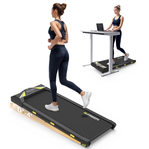 4 in 1 Laufband für Zuhause mit Neigung 1-6km/h Walking Laufband Pad, Geräuscharme Laufbänder mit Fernbedienung