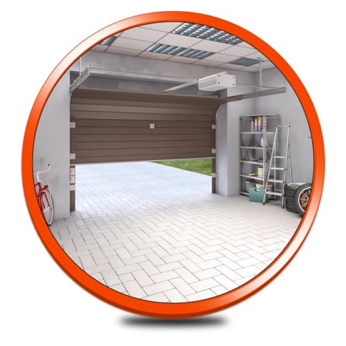 30cm Verkehrsspiegel - Konvexspiegel, 130 Grad Weitwinkel Spiegel Konvex Rund Verstellbarer Verkehrsspiegel für Garage, Verkehr, Einfahrten, Büro, Lager, Hof