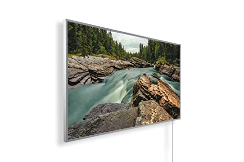 Infrarotheizung mit Bild – Bildmotive – TÜV SÜD - 1200 Watt Bildheizung + Smart Thermostat + Könighaus APP - Weißer Rahmen (12. Fjordland Nationalpark New Zealand)