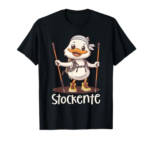 Nordic Walking mit Humor - lustige Stockente T-Shirt